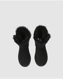 EVERAU - Australian Shepherd Ugg Short Button Sheepskin Upper UGG Boots