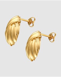 Elli Jewelry - Earrings Stud Grooves 925 Sterling Silver Gold-Plated