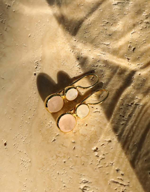 Bianc - Posy Earrings Rose Quartz