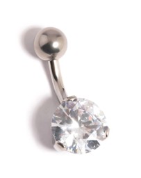 Lovisa - Titanium Cubic Zirconia Belly Bar