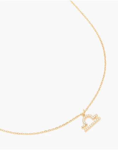 Lovisa - Waterproof Gold Plated Stainless Steel Cubic Zirconia Libra  Zodiac Sign Necklace