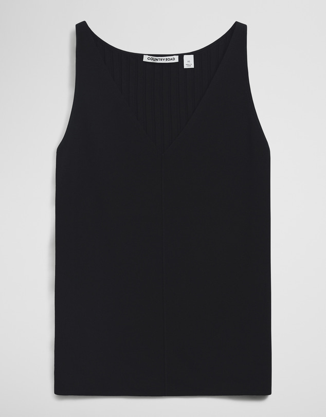 Country Road - V-neck Rib Detail Knit Tank