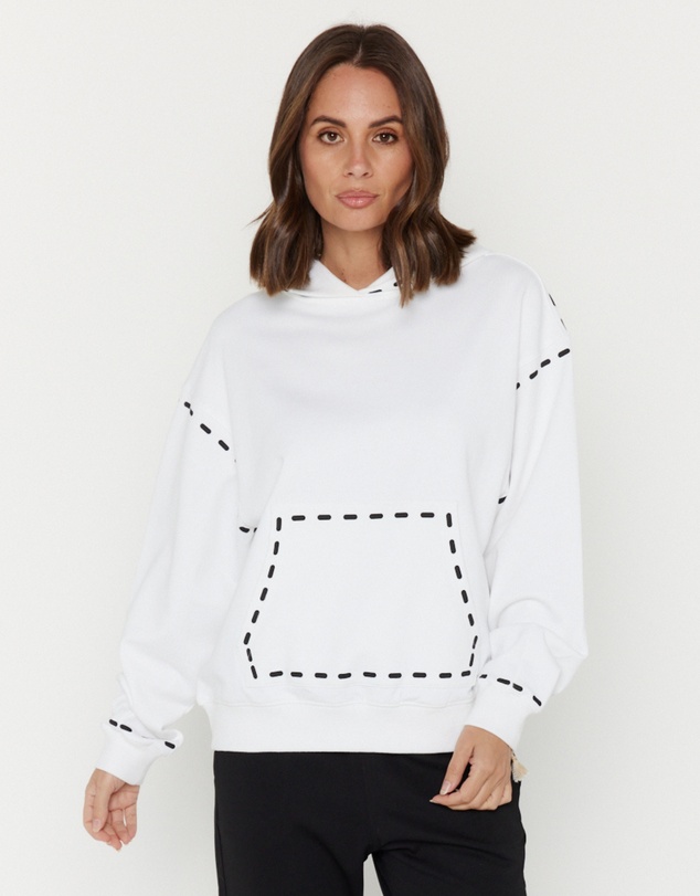 ALEXANDRA - Dashes Jumper White