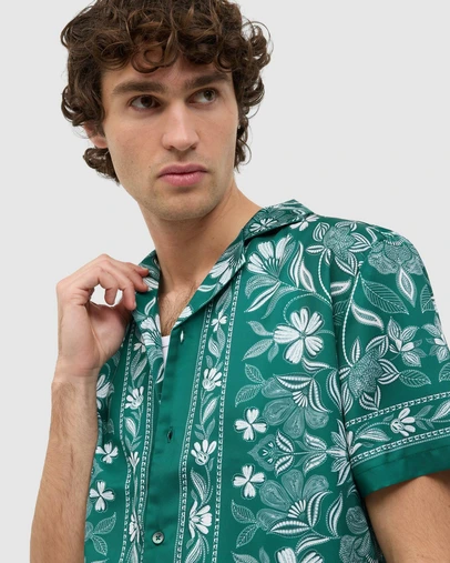 Politix - Aidan Border Print Short Sleeve Shirt