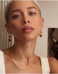 Ottoman Hands - Hydra Labradorite and Ruby Drop Earrings