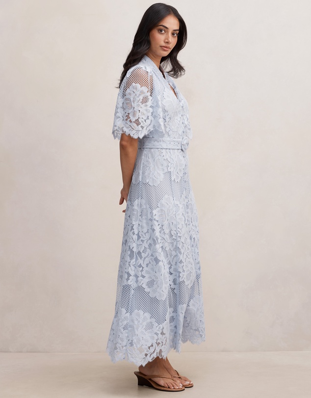 Forever New - Liberty Flutter Sleeves Lace Midi Dress