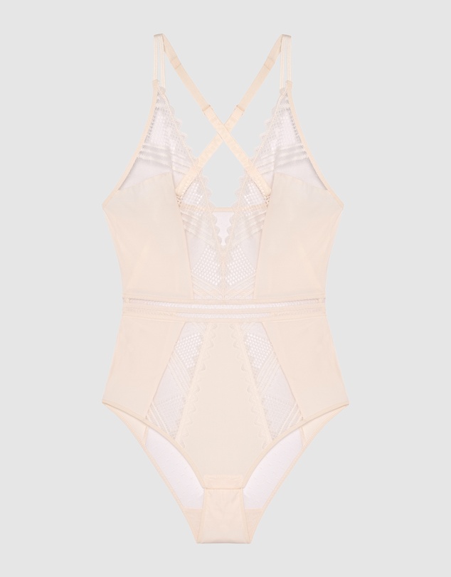 Passionata - Rodeo Plunge Opaque & Lace Lingerie Bodysuit