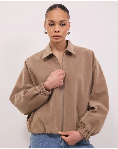 Calli - Hayden Faux Suede Bomber Jacket