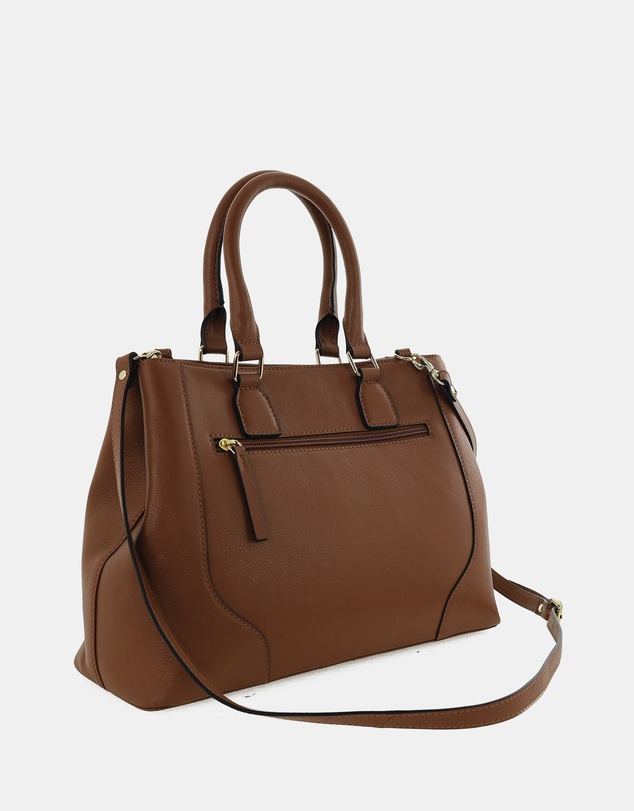 Pierre Cardin - Pierre Cardin Ladies Leather Tote with Detachable Strap