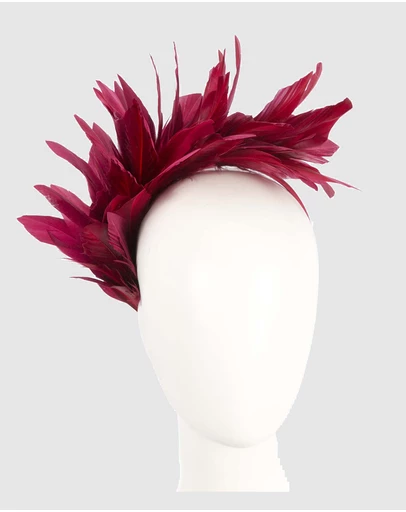 Max Alexander - Modern Burgundy Racing Fascinator