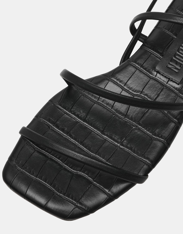 Steve Madden - Tango Black Leather Sandals