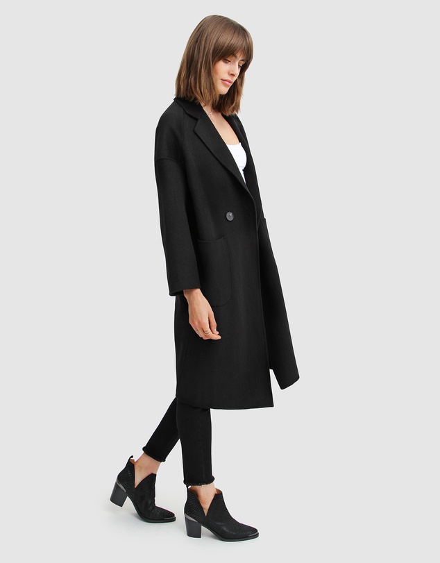 Belle & Bloom - Publisher Double-Breasted Wool Blend Coat