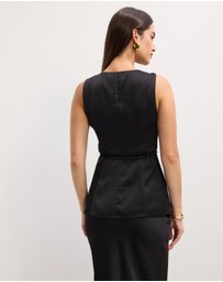 The Fated - Delaney Panelled Satin Top