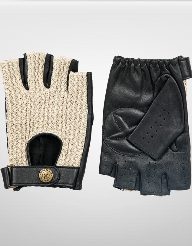 DENTS - Suited Racer x Crochet Back Fingerless Driving Gloves