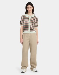 Element - Womens Crochet Stripes Polo Shirt