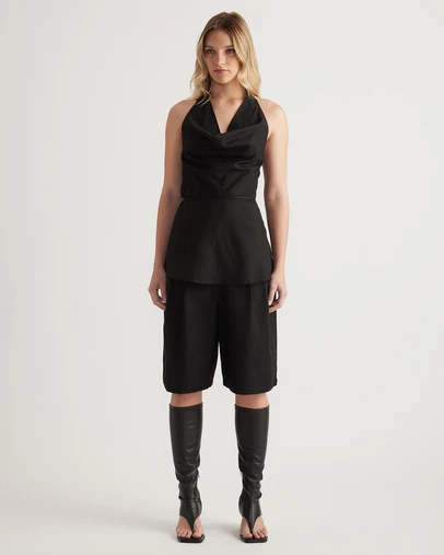 Decjuba - Gwen Linen Blend Halter Top