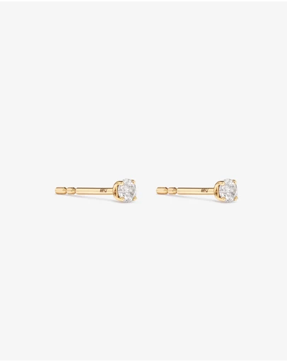 Michael Hill - 0.15 Carat TW Diamond Round Brilliant Mini Solitaire Stud Earrings in 10kt Yellow Gold