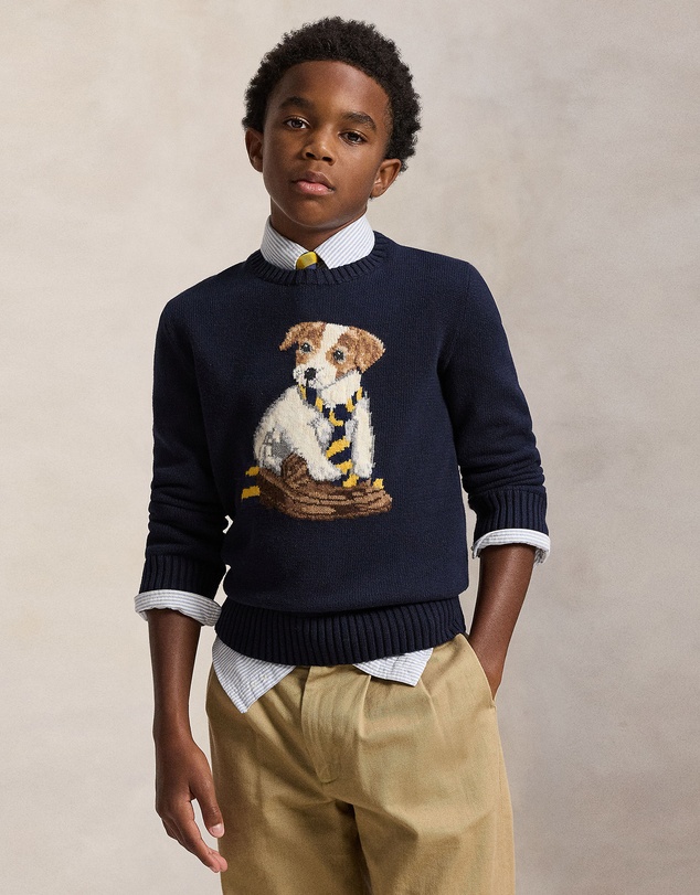 Polo Ralph Lauren - Dog-Intarsia Cotton Sweater - ICONIC EXCLUSIVE - Teens