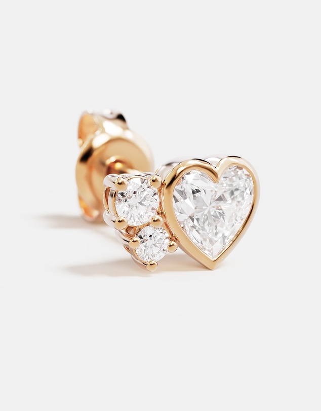 By Charlotte - Dream Lover Heart Stud Earrings