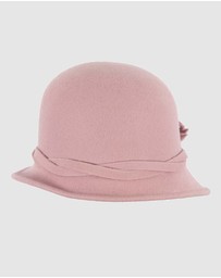 Max Alexander - Winter Felt Dusty Pink Cloche Hat