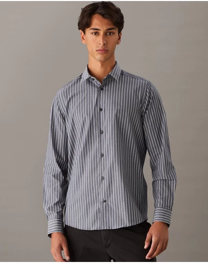 Calvin Klein - Poplin Stretch Striped Shirt