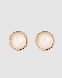 Elli Jewelry - Earrings Stud Moonstone Circle 925 Sterling Silver Gold-Plated