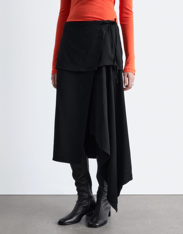 & Other Stories - Asymmetric Wrap Midi Skirt
