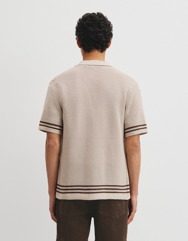 Country Road - Relaxed Fit Australian Cotton Stripe Knit Shirt