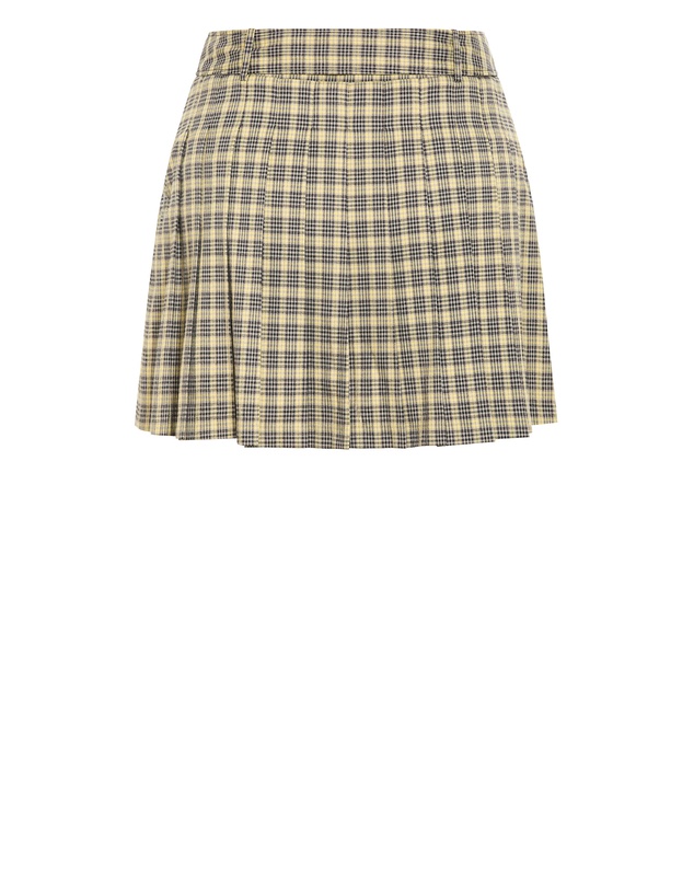 City Chic - Plus size Preppy Check Mini Skort - butter