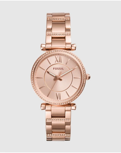 Fossil - Carlie Rose Gold-Tone Analogue Watch