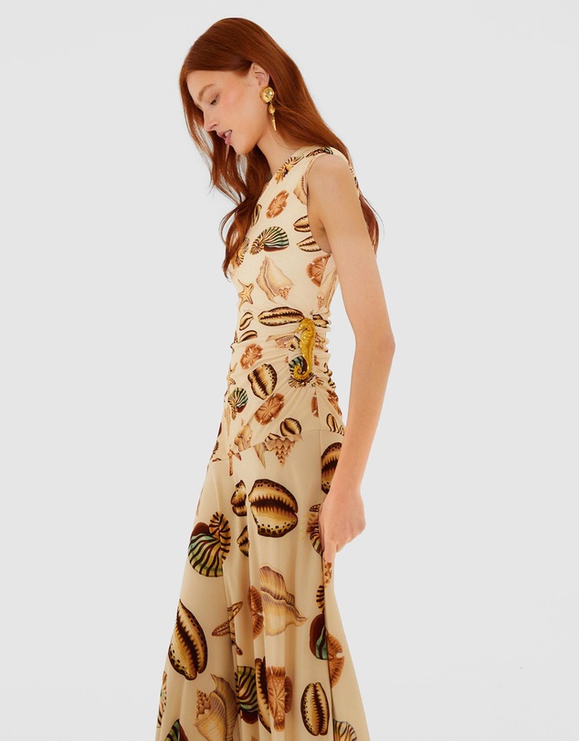 Farm Rio - Marine Shells One Shoulder Maxi Dress