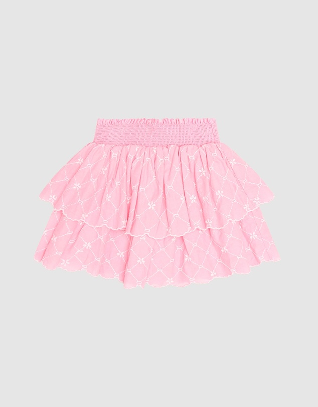 Huxbaby - Floral Broderie Tiered Skirt - Babies-Teens