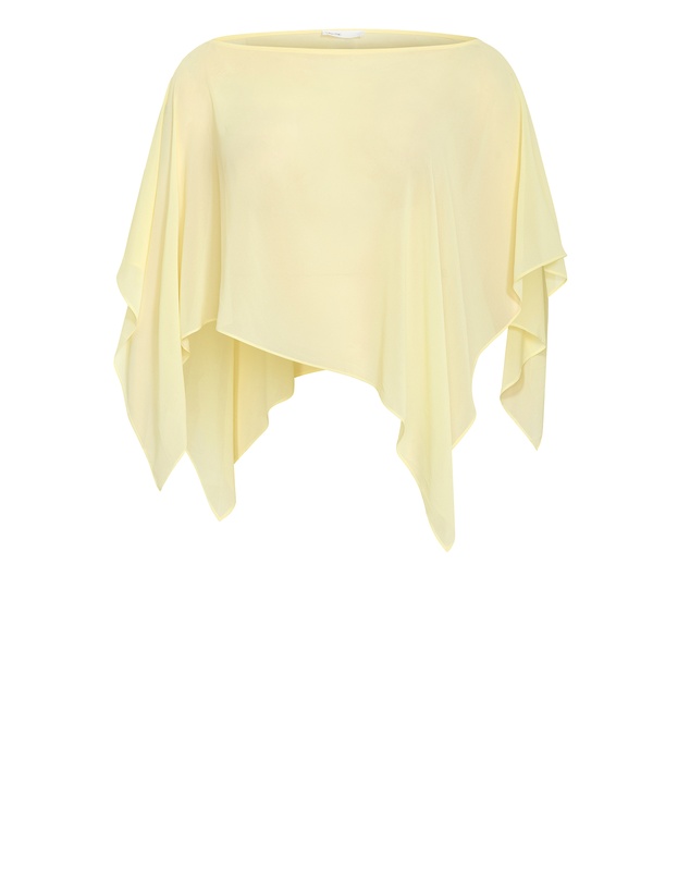City Chic - Plus size Sheer Chiffon Poncho - lemon sorbet