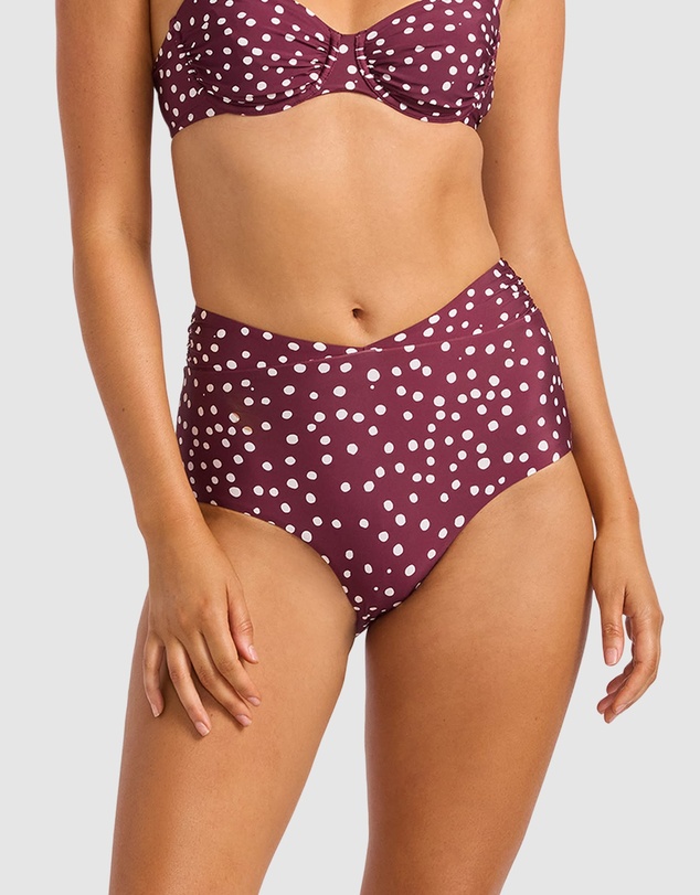 Seafolly - Dolce Dot Ruched Band High Waist Bikini Bottom