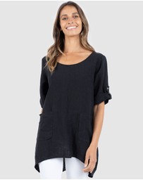 CAMIXA - Federica Linen Tunic Top