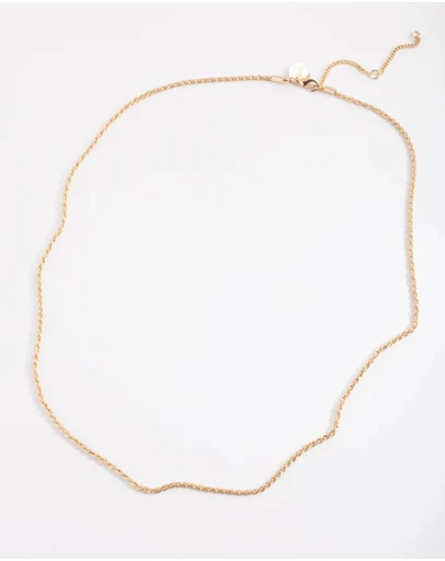 Lovisa - Gold Plated 60cm Rope Chain Necklace