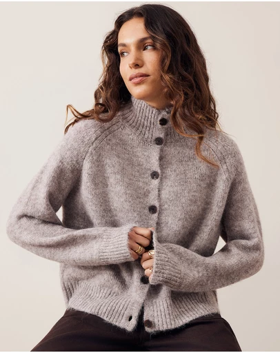 Ceres Life - Riley Funnel Neck Tab Cardi