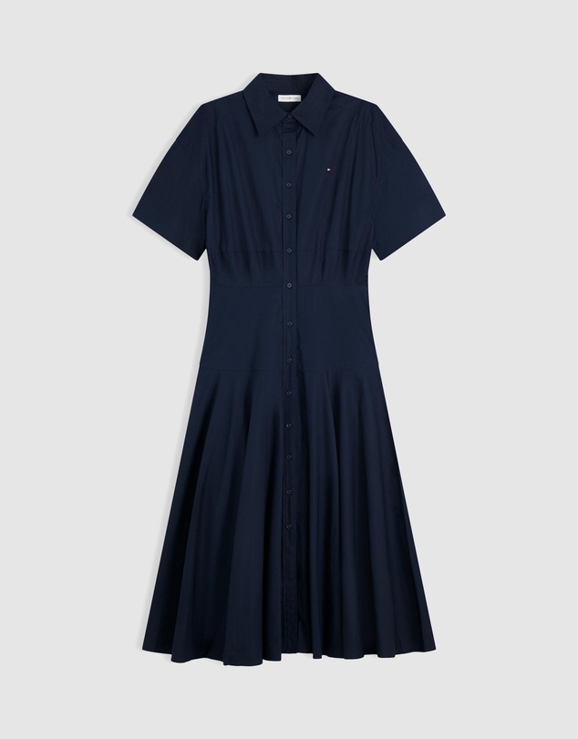 Tommy Hilfiger - Fit And Flare Poplin Midi Shirt Dress