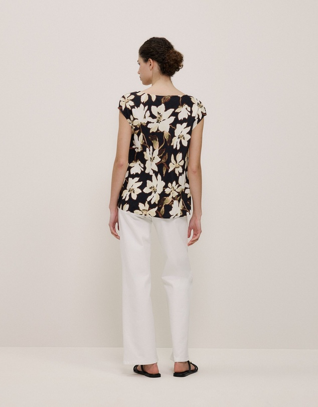 Trenery - Calais Floral Cap Sleeve Top in Black