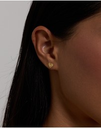 Michael Hill - Textured Heart Stud Earrings in 18kt Vermeil