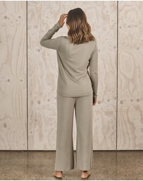 Angel Maternity - 3-Piece Isabelle Maternity Loungewear/ Sleepwear PJ set - Sage Green