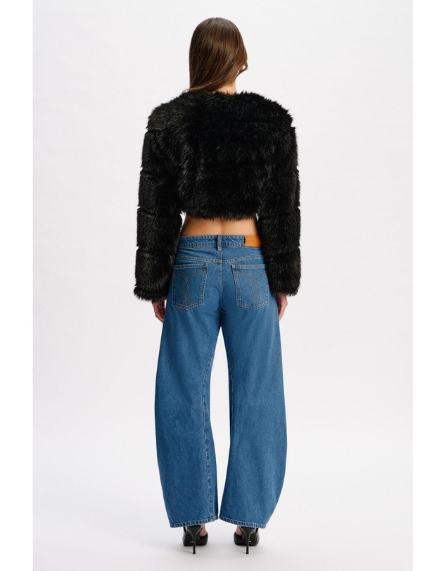 Bardot - Petro Cropped Faux Fur Jacket