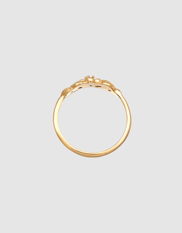 Elli Jewelry - Ruby Floral Ring in Gold-Plated 925 Silver