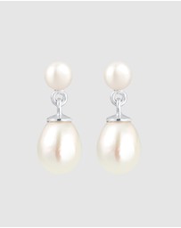 Elli Jewelry - Earrings Ear Hangers with Freshwater Pearls in 925 Sterling Silver