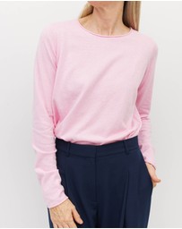 JH Lounge - JHL Crew L/S T (Fine Cotton Cashmere) Candy Marle
