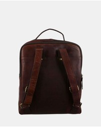 Pierre Cardin - Pierre Cardin Rustic Leather Business Backpack/Computer Bag