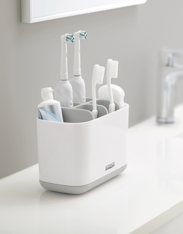 Joseph Joseph - EasyStore™ Large Toothbrush Caddy (Grey/White)