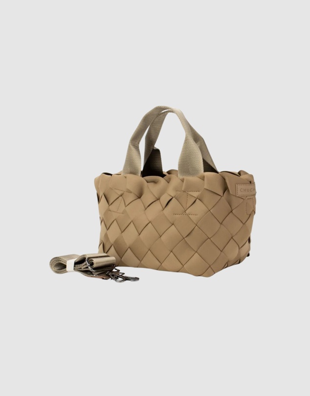 Chuchka - Woven Neoprene Mini Tote - Large Weave Nude