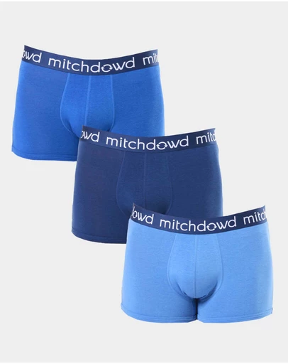 Mitch Dowd - Mitchdowd Mens 3 Pack Bamboo Blue Trunks