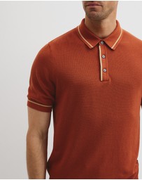 Country Road - Australian Cotton Blend Silk Tipped Knit Polo